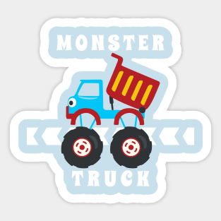 Vector illustration of monster truck with cartoon style. Sticker